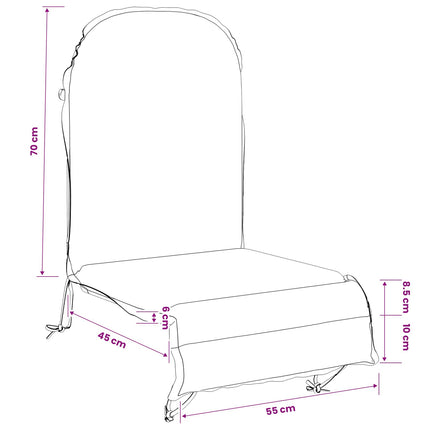 Solseng Pude GEMERT 100% polyester Sort 55 x 135 x 6 cm