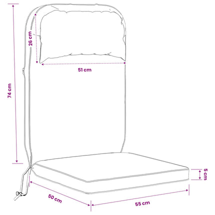Solseng Pude 100% polyester Sort 55 x 124 x 5 cm