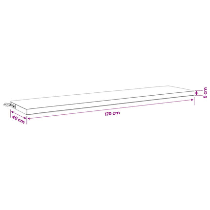 Bænkpude SOEST 100% polyester Sort 170 x 40 x 5 cm