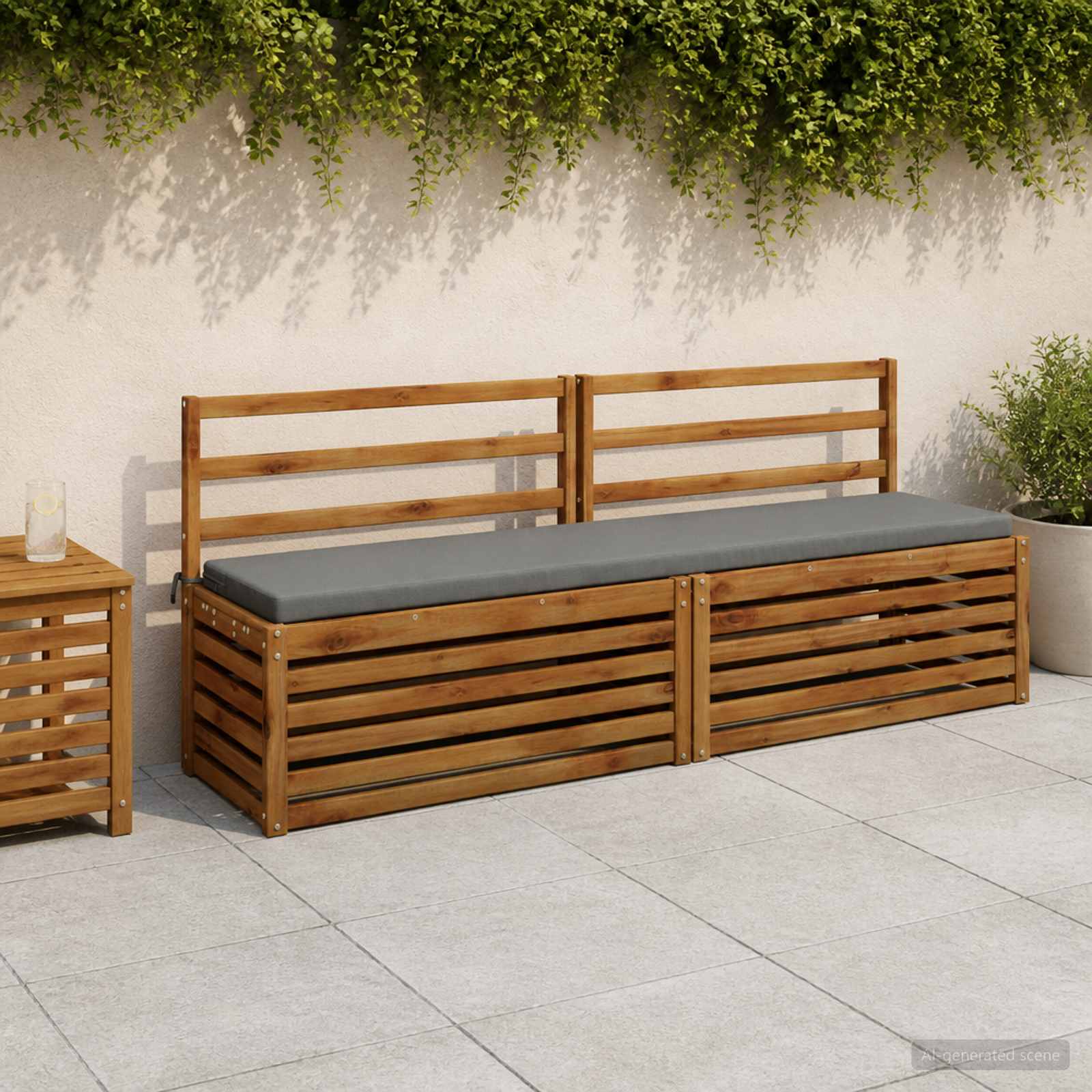 vidaXL 2-delt bænkepude SOEST 2 stk. 100% polyester Grå