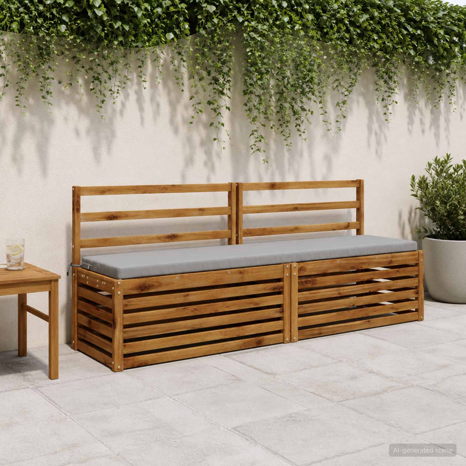 2-delt bænkepude SOEST 2 stk. 100% polyester grå