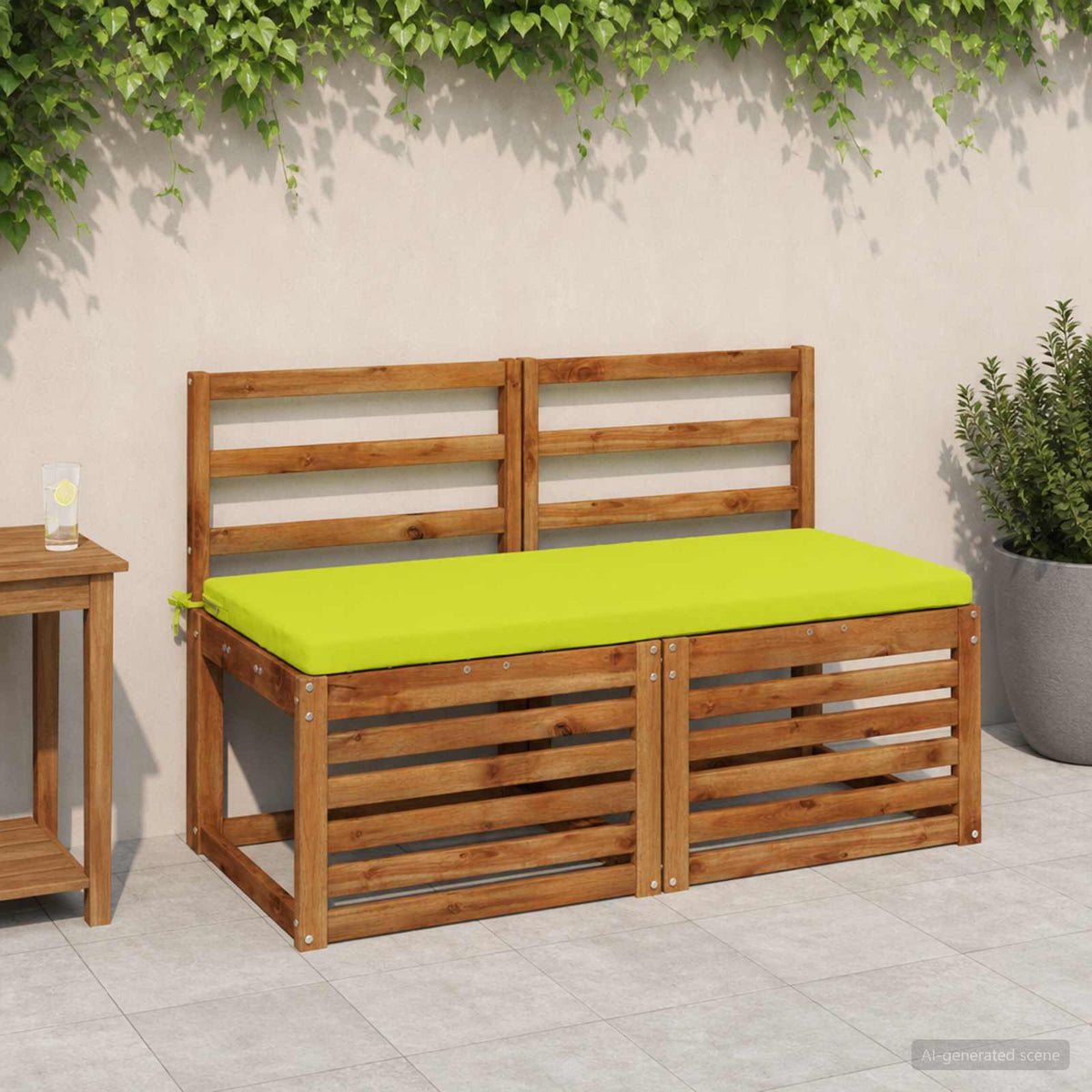 2-delt bænkepude SOEST 2 stk. i 100% polyester - lys grøn