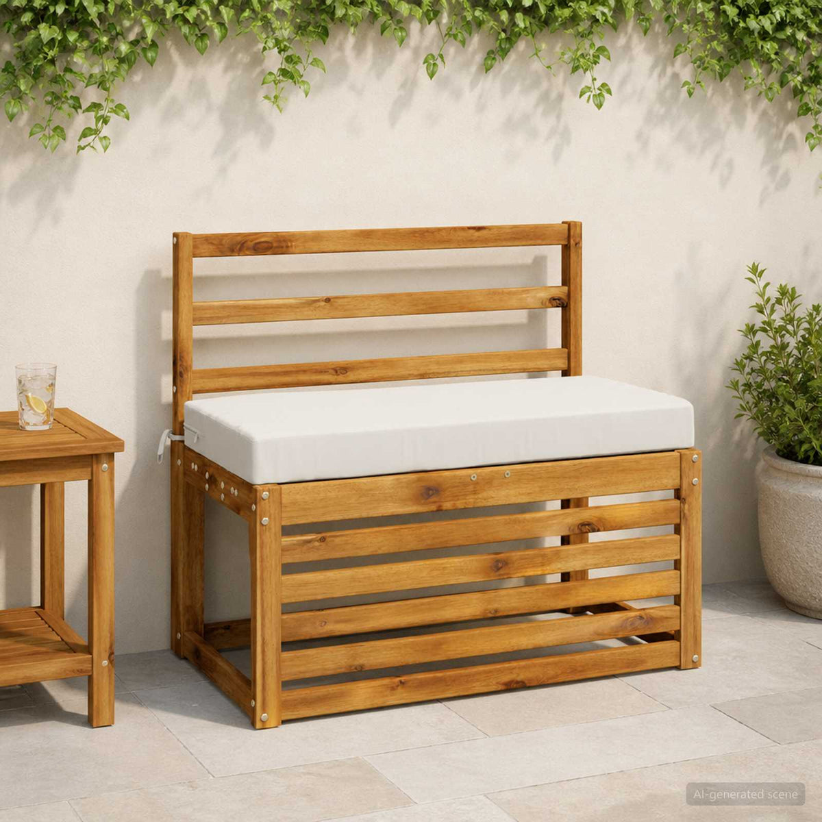 2-delt bænkepude SOEST 2 stk. 100% polyester hvid