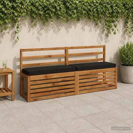 2-delt bænkepude VUGHT 2 pcs 100% polyester Sort 80 x 40 x 5 cm
