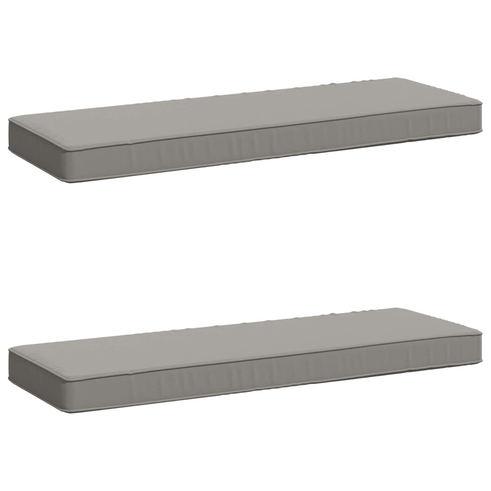 vidaXL 2-delt bænkepude VUGHT 2 pcs 100% polyester Grå 60 x 30 x 5 cm