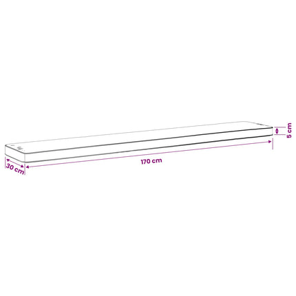 1-delt bænkepude VUGHT 100% polyester Antracit 170 x 30 x 5 cm