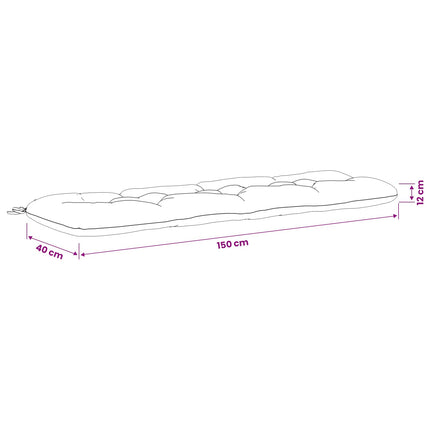 Bænkpude VIANEN 100% polyester Antracit 150 x 40 x 12 cm