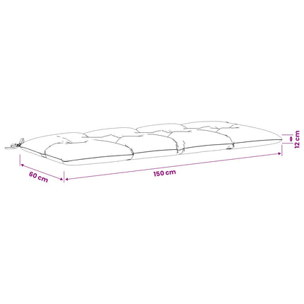 2-delt bænkepude VIANEN 100% polyester Sort 150 x 60 x 12 cm
