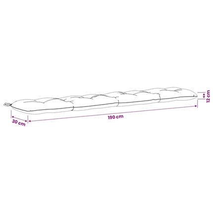 Bænkpude VIANEN 100% polyester Antracit 190 x 30 x 12 cm