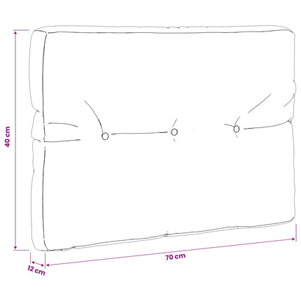 Palle rygpude VIANEN 100% polyester Cremefarvet 70 x 40 x 12 cm