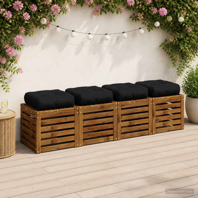 4-Stykke Sædepuder VIANEN 4 pcs 100% polyester Sort