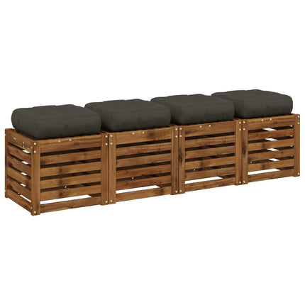 4-Stykke Sædepuder VIANEN 4 pcs 100% polyester Antracit