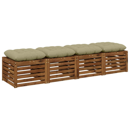 Sædepuder VIANEN 4 stk. 100% polyester Lys grøn 40 x 40 x 12 cm