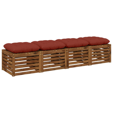 Sædepuder VIANEN 4 stk. 100% polyester Rød 45 x 45 x 12 cm