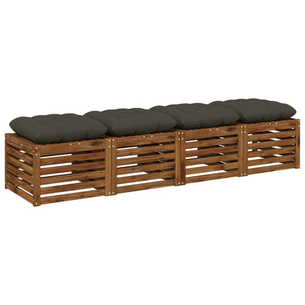 Sædepuder VIANEN 4 stk. 100% polyester Antracit 45 x 45 x 12 cm