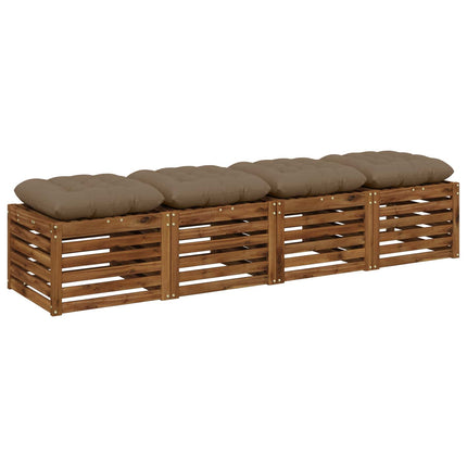 Sædepuder VIANEN 4 stk. 100% polyester Gråbrun 50 x 50 x 12 cm