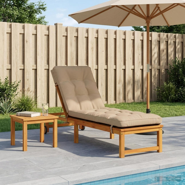 Solseng Pude VIANEN 100% polyester Sandfarvet 200 x 50 x 8 cm