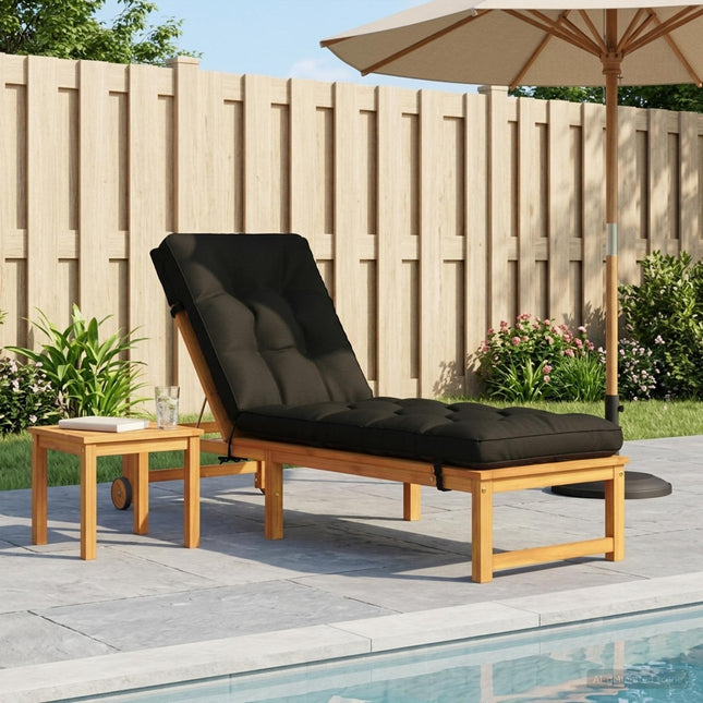 Solseng Pude VIANEN 100% polyester Sort 200 x 55 x 8 cm