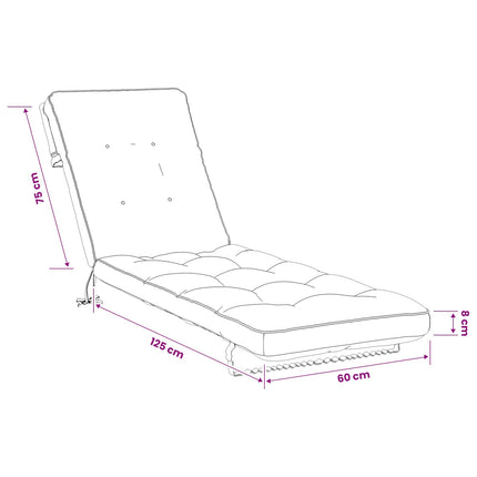 Solseng Pude VIANEN 100% polyester Rød 200 x 60 x 8 cm