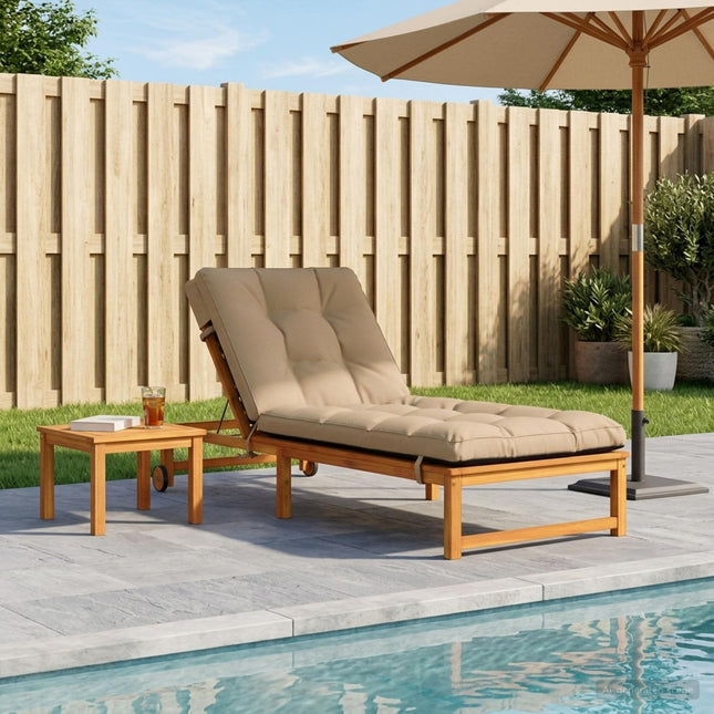 Solseng Pude VIANEN 100% polyester Sandfarvet 200 x 80 x 8 cm