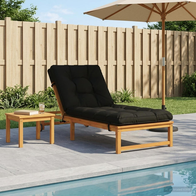 Solseng Pude VIANEN 100% polyester Sort 200 x 80 x 8 cm