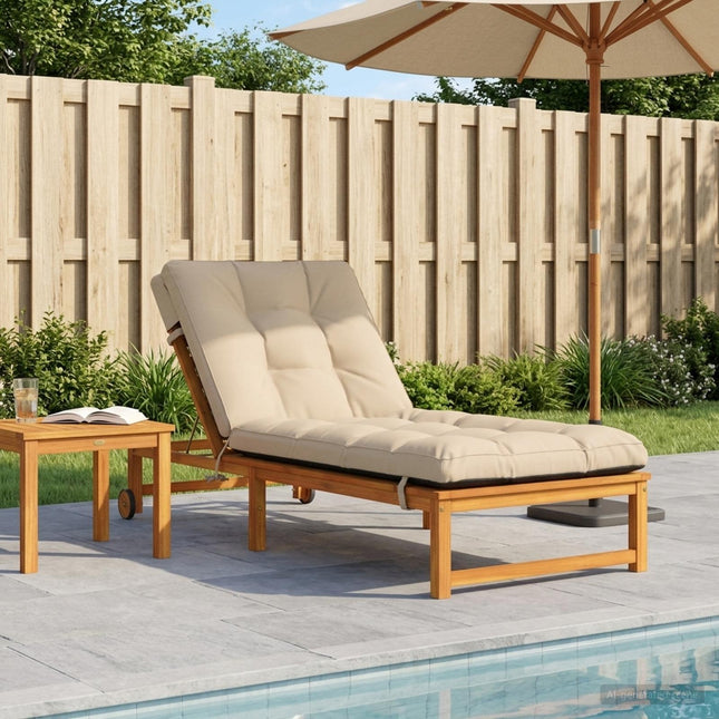 Solseng Pude VIANEN 100% polyester Cremefarvet 200 x 80 x 8 cm