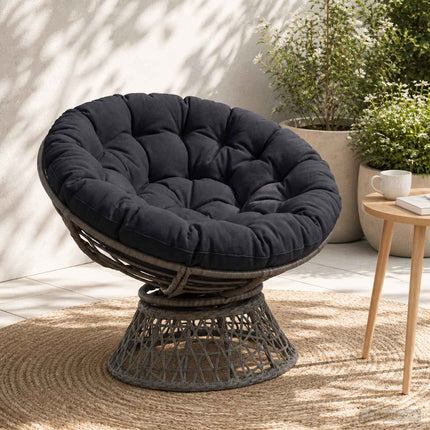 Papasan stolspude VIANEN 100% polyester Mørk blå Ø 130 x 12 cm