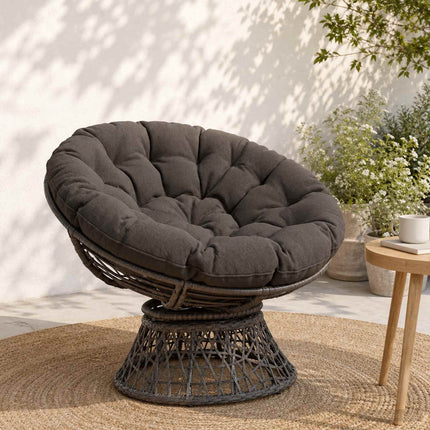 Papasan stolspude VIANEN 100% polyester Antracit Ø 120 x 12 cm