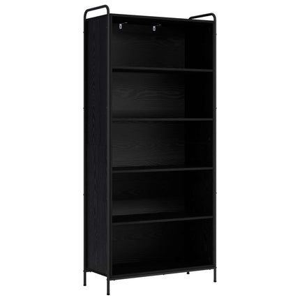 Bogskab 55,5 x 33 x 174 cm Konstrueret træ Sort eg