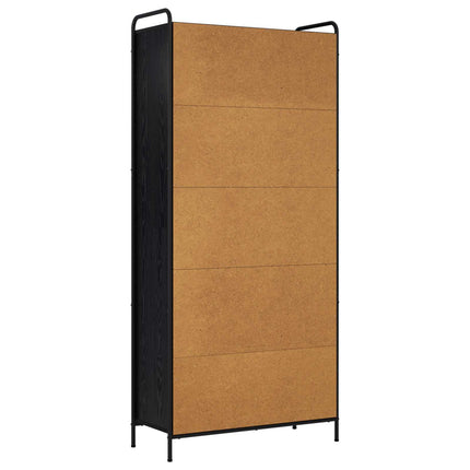 Bogskab 55,5 x 33 x 174 cm Konstrueret træ Sort eg