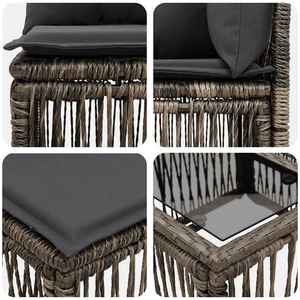 Havesofa Sæt 6 stk. Grå polyrattan