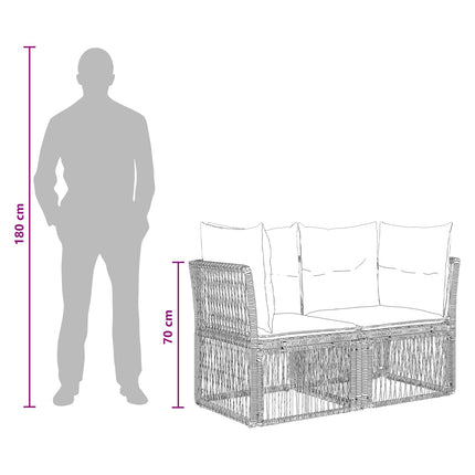 Havesofa Sæt 7 stk. Beige polyrattan