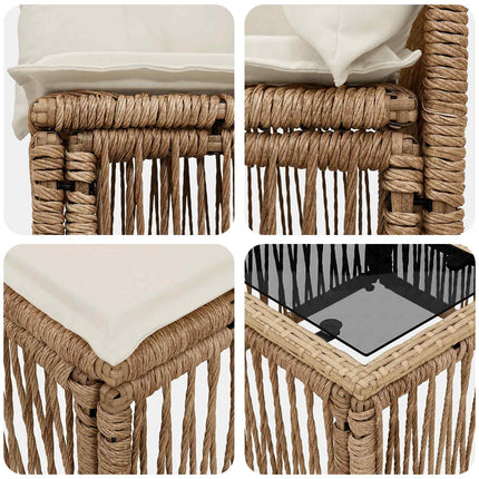 Havesofa Sæt 9 stk. Beige polyrattan