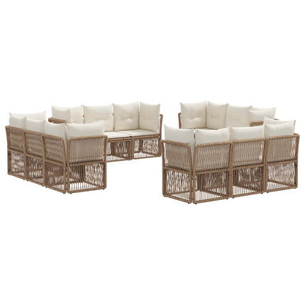 Havesofa Sæt 12 stk. Beige polyrattan