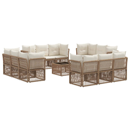 Havesofa Sæt 13 stk. Beige polyrattan