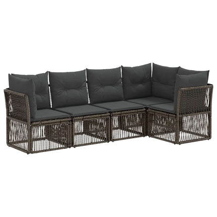 Havesofa Sæt 5 stk. Grå polyrattan