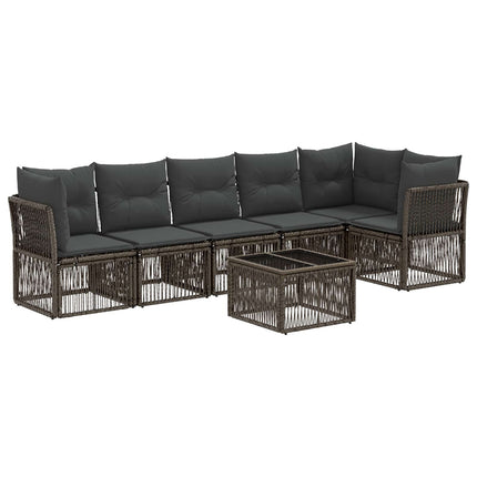 Havesofa Sæt 7 stk. Grå polyrattan