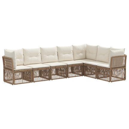 Havesofa Sæt 7 stk. Beige polyrattan
