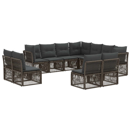 Havesofa Sæt 11 stk. Grå polyrattan