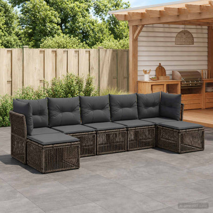 Havesofa Sæt 7 stk. Grå polyrattan
