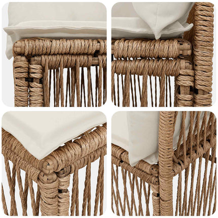 Havesofa Sæt 6 stk. 6-Antal sæder Beige polyrattan