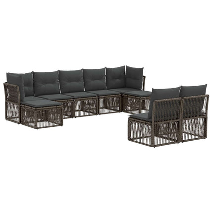 Havesofa Sæt 9 stk. Grå polyrattan