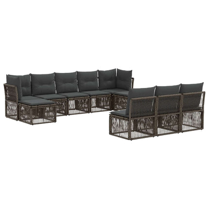 Havesofa Sæt 10 stk. Grå polyrattan