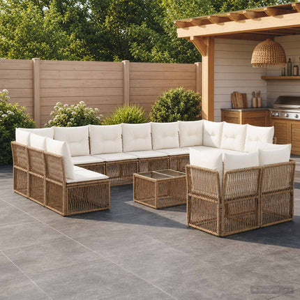 Havesofa Sæt 13 stk. Beige polyrattan