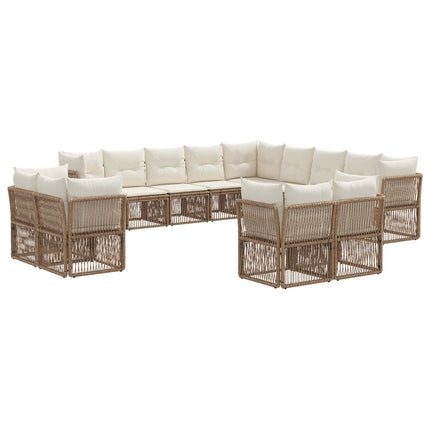 Havesofa Sæt 13 stk. Beige polyrattan