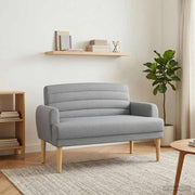 Lænestol med knap tufting Lysegrå 116 x 67 x 80 cm Stof