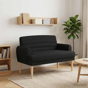 Lænestol med knap tufting Sort 116 x 67 x 80 cm Stof