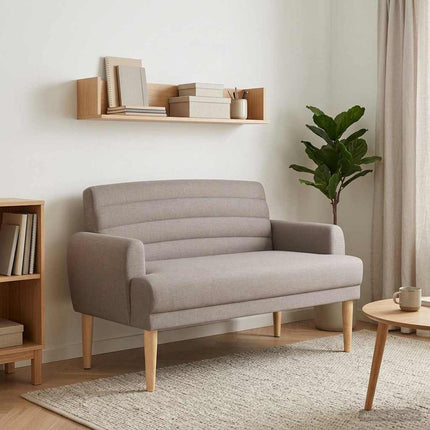 Lænestol med knap tufting Gråbrun 116 x 67 x 80 cm Stof