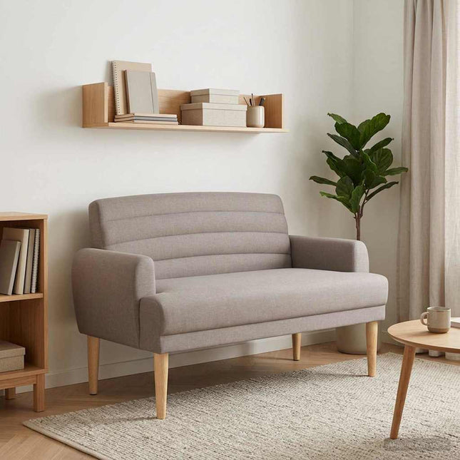 Lænestol med knap tufting Gråbrun 116 x 67 x 80 cm Stof