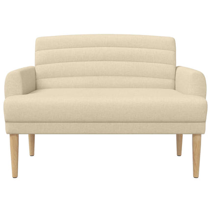 Lænestol med knap tufting Cremefarvet 116 x 67 x 80 cm Stof